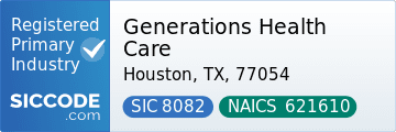 Generations Health Care, SIC Code 8082, NAICS Code 621610