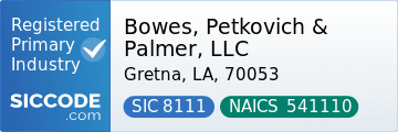 Bowes, Petkovich & Palmer, LLC, SIC Code 8111, NAICS Code 541110