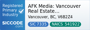 AFK Media: Vancouver Real Estate Photography & Video, SIC Code 7335, NAICS Code 541922