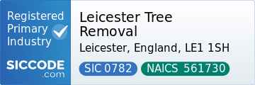 Leicester Tree Removal, SIC Code 0782, NAICS Code 561730
