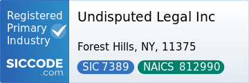 Undisputed Legal Inc, SIC Code 7389, NAICS Code 812990