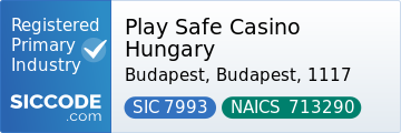 Play Safe Casino Hungary, SIC Code 7993, NAICS Code 713290