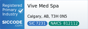 Vive Med Spa, SIC Code 7231, NAICS Code 812112