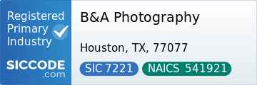B&A Photography, SIC Code 7221, NAICS Code 541921