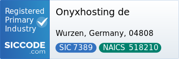 Onyxhosting de, SIC Code 7389, NAICS Code 518210