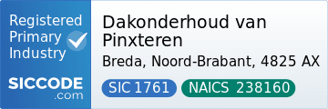Dakonderhoud van Pinxteren, SIC Code 1761, NAICS Code 238160