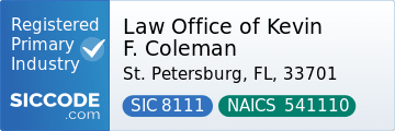 Law Office of Kevin F. Coleman, SIC Code 8111, NAICS Code 541110