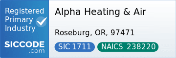 Alpha Heating & Air, SIC Code 1711, NAICS Code 238220