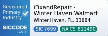 iFixandRepair - Winter Haven Walmart, SIC Code 7699, NAICS Code 811490