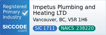 Impetus Plumbing and Heating LTD, SIC Code 1711, NAICS Code 238220