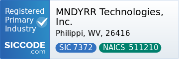 MNDYRR Technologies, Inc., SIC Code 7372, NAICS Code 511210