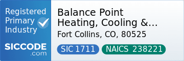 Balance Point Heating, Cooling & Plumbing, SIC Code 1711, NAICS Code 238221