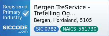 Bergen TreService - Trefelling Og Trepleie Ekspert, SIC Code 0782, NAICS Code 561730