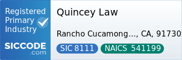 Quincey Law, SIC Code 8111, NAICS Code 541199