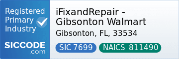 iFixandRepair - Gibsonton Walmart, SIC Code 7699, NAICS Code 811490