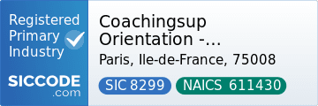 Coachingsup Orientation - Coaching Etudiant and Parcoursup, SIC Code 8299, NAICS Code 611430