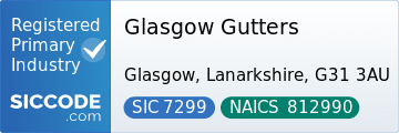 Glasgow Gutters, SIC Code 7299, NAICS Code 812990