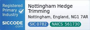Nottingham Hedge Trimming, SIC Code 0782, NAICS Code 561730