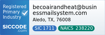 becoairandheat@businessmailsystem.com, SIC Code 1711, NAICS Code 238220
