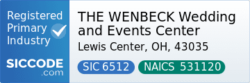 THE WENBECK Wedding and Events Center, SIC Code 6512, NAICS Code 531120