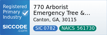 770 Arborist Emergency Tree & Crane Service, SIC Code 0782, NAICS Code 561730