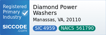 Diamond Power Washers, SIC Code 4959, NAICS Code 561790