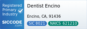 Dentist Encino, SIC Code 8021, NAICS Code 621210