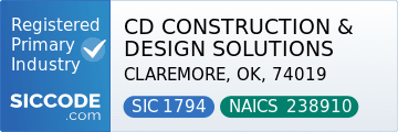 CD CONSTRUCTION & DESIGN SOLUTIONS, SIC Code 1794, NAICS Code 238910