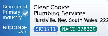 Clear Choice Plumbing Services, SIC Code 1711, NAICS Code 238220