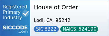 House of Order, SIC Code 8322, NAICS Code 624190