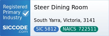 Steer Dining Room, SIC Code 5812, NAICS Code 722511