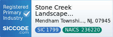 Stone Creek Landscape Construction, SIC Code 1799, NAICS Code 236220