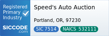 Speed's Auto Auction, SIC Code 7514, NAICS Code 532111