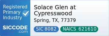 Solace Glen at Cypresswood, SIC Code 8082, NAICS Code 621610