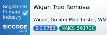 Wigan Tree Removal, SIC Code 0783, NAICS Code 561730