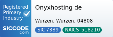 Onyxhosting de, SIC Code 7389, NAICS Code 518210