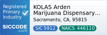 KOLAS Arden Marijuana Dispensary & Weed Delivery, SIC Code 5912, NAICS Code 446110