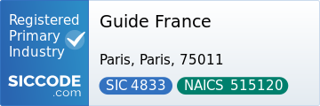Guide France, SIC Code 4833, NAICS Code 515120