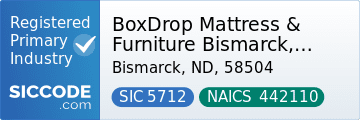 BoxDrop Mattress & Furniture Bismarck, ND, SIC Code 5712, NAICS Code 442110