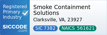 Smoke Containment Solutions, SIC Code 7382, NAICS Code 561621