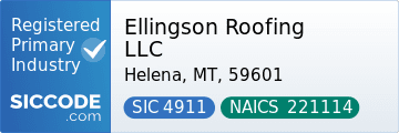 Ellingson Roofing LLC, SIC Code 1761, NAICS Code 238160