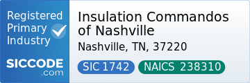 Insulation Commandos of Nashville, SIC Code 1742, NAICS Code 238310