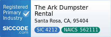 The Ark Dumpster Rental, SIC Code 4212, NAICS Code 562111
