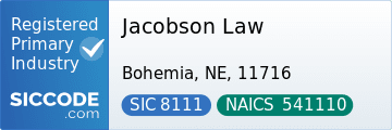 Jacobson Law, SIC Code 8111, NAICS Code 541110