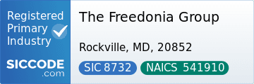 The Freedonia Group, SIC Code 8732, NAICS Code 541910