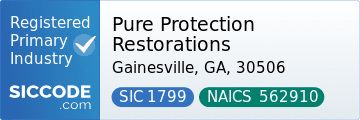 Pure Protection Restorations, SIC Code 1799, NAICS Code 562910