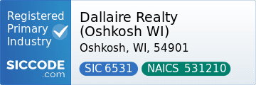 Dallaire Realty (Oshkosh WI), SIC Code 6531, NAICS Code 531210