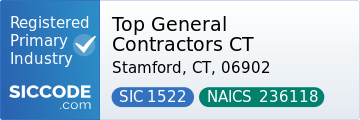 Top General Contractors CT, SIC Code 1522, NAICS Code 236118
