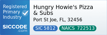 Hungry Howie's Pizza & Subs, SIC Code 5812, NAICS Code 722513