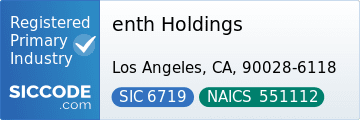 enth Holdings, SIC Code 6719, NAICS Code 551112